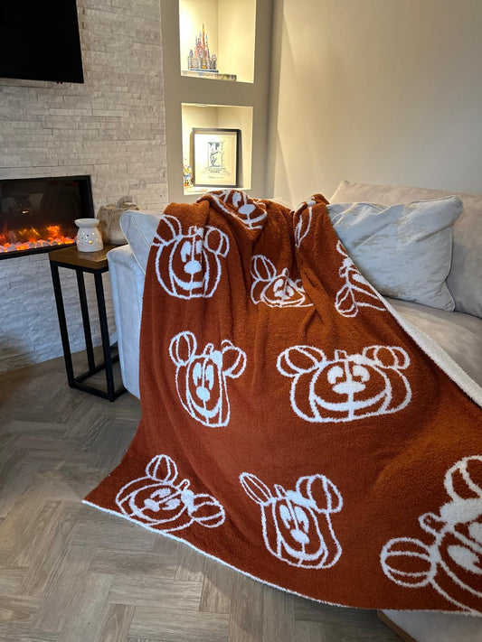 Burnt Autumn Orange Pumpkin Blanket