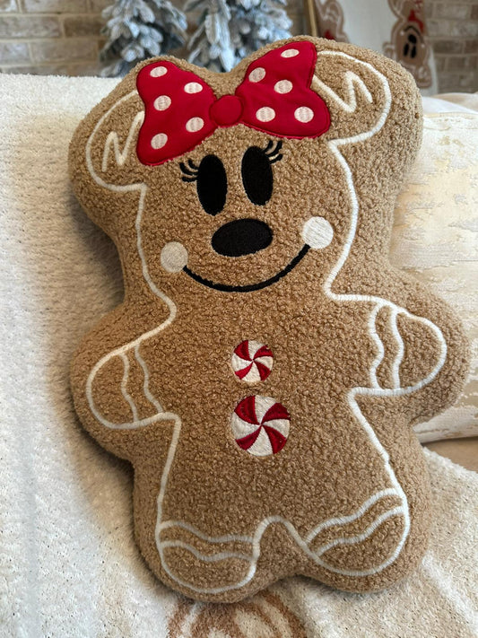 Magical Gingerbread Mouse Girl Pillow